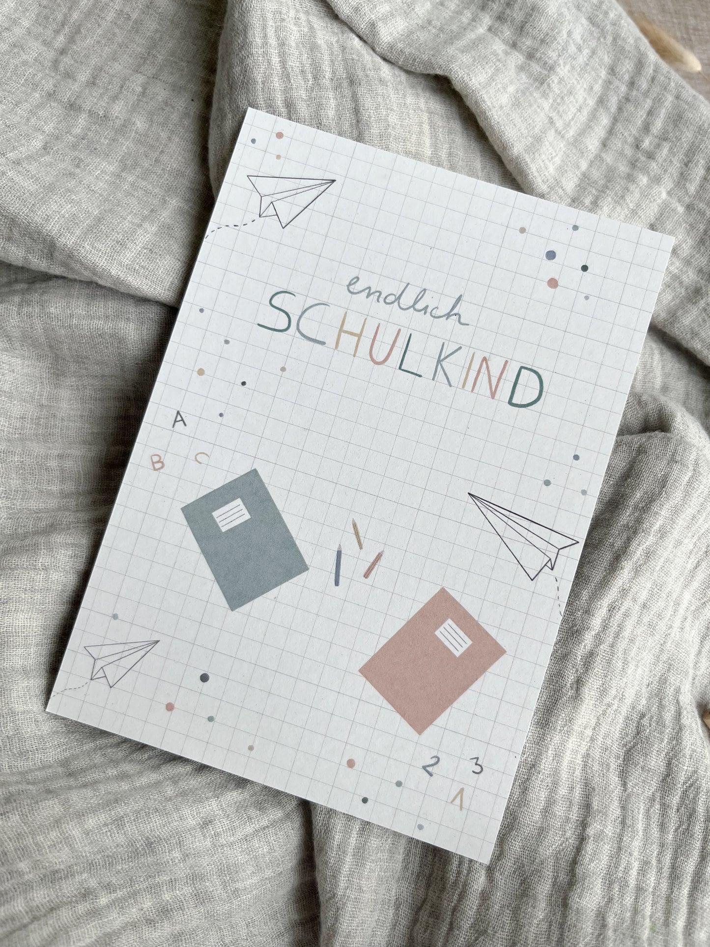 Postkarte - Endlich Schulkind